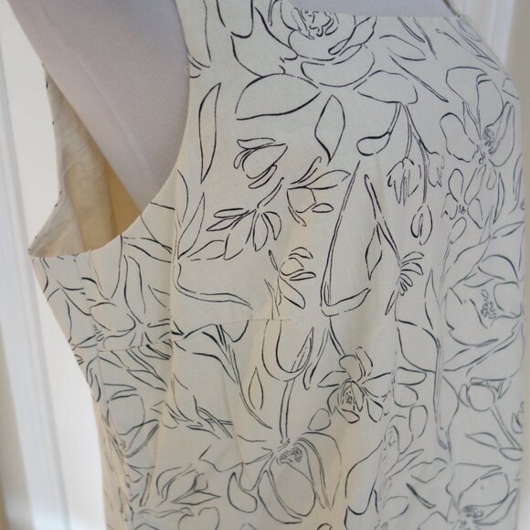 NWT A NEW DAY Off-White Black Outline Floral Print Summer Dress – XXL - Picture 4 of 10